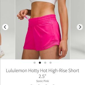 Lululemon SONIC PINK hotty hot shorts!